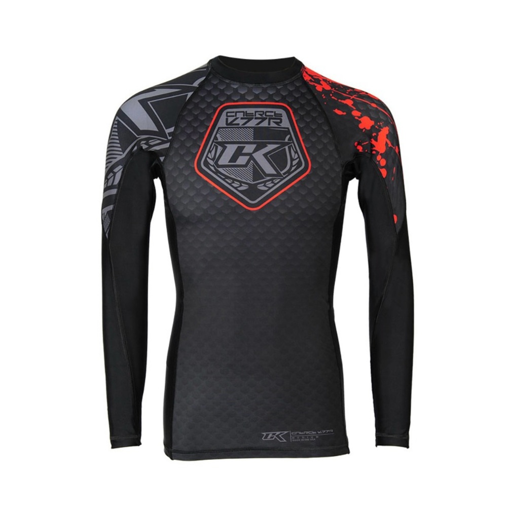 Contract Killer Stained Rash Guard Performance Shirt Long Sleeve Size Medium